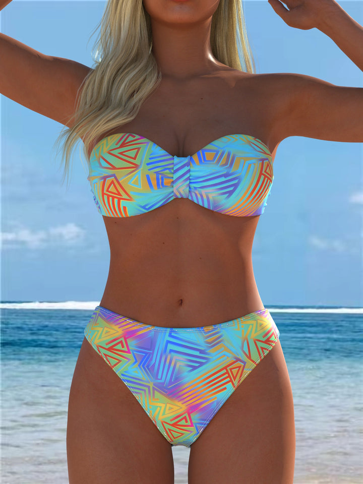 Damen Bikini-Set mit floralem Leopardenmuster und komfortablem Schnitt Echo Archiv