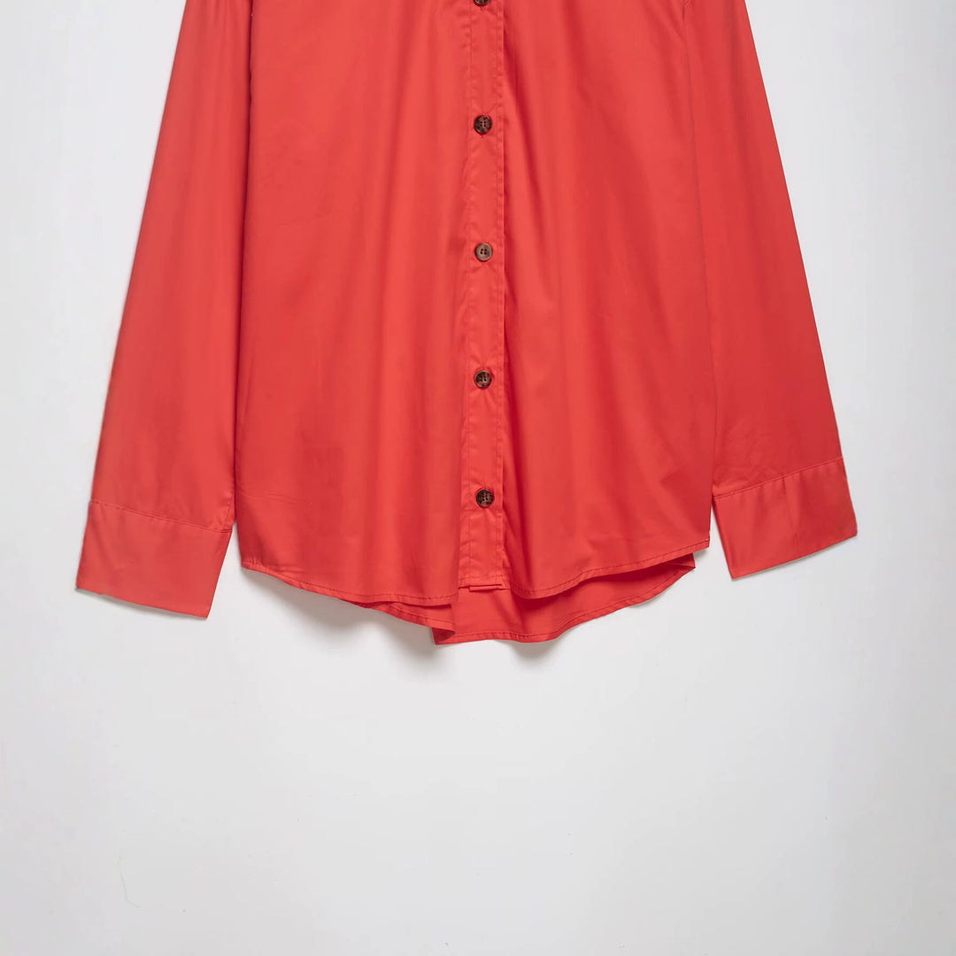 Damen Oversize Hemdjacke mit Stehkragen und durchgehender Knopfleiste Echo Archiv