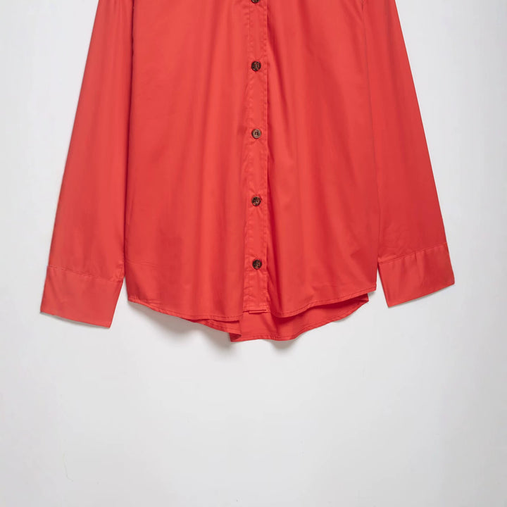 Damen Oversize Hemdjacke mit Stehkragen und durchgehender Knopfleiste Echo Archiv