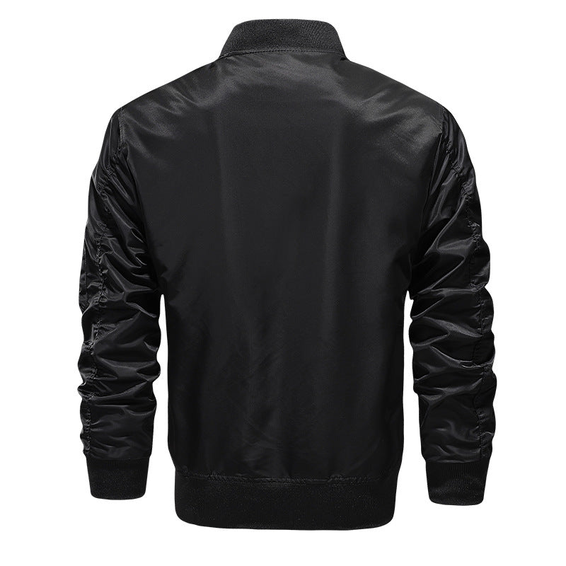 Herren Nylon-Bomberjacke mit kontrastierendem Innenfutter, Ärmeltasche & gerippten Bündchen Echoarchiv