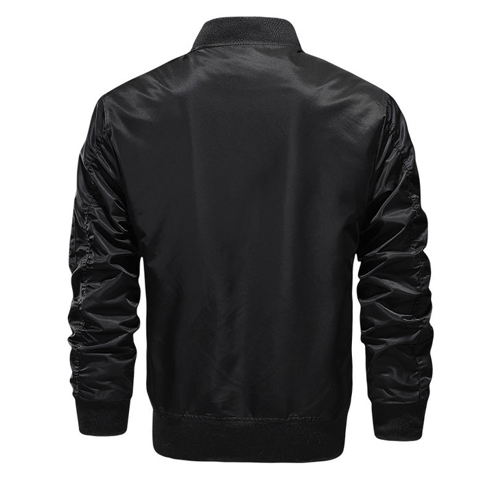 Herren Nylon-Bomberjacke mit kontrastierendem Innenfutter, Ärmeltasche & gerippten Bündchen Echoarchiv