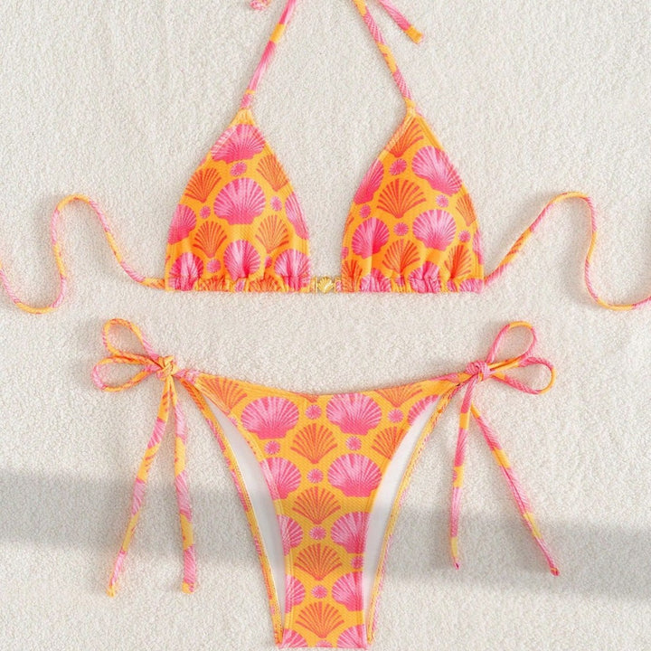 Damen Triangel-Bikini mit Muschel-Print und freundlichem Schnitt Echo Archiv
