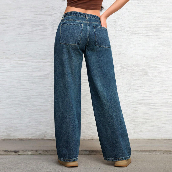 Damen Hochtaillierte weite Vintage-Denim Hose Echo Archiv
