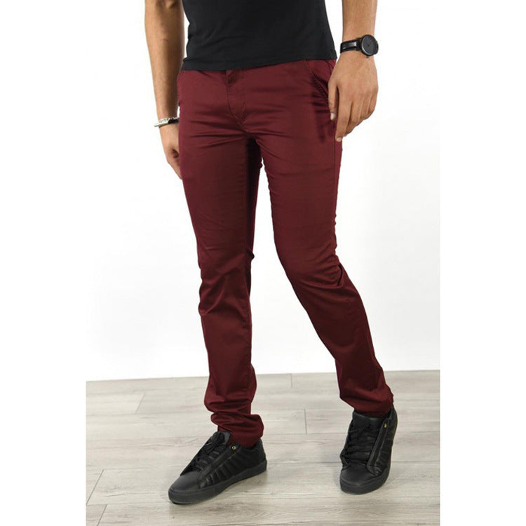 Herren elegante Chinohose mit schmalem Schnitt und elastischem Bund Echoarchiv