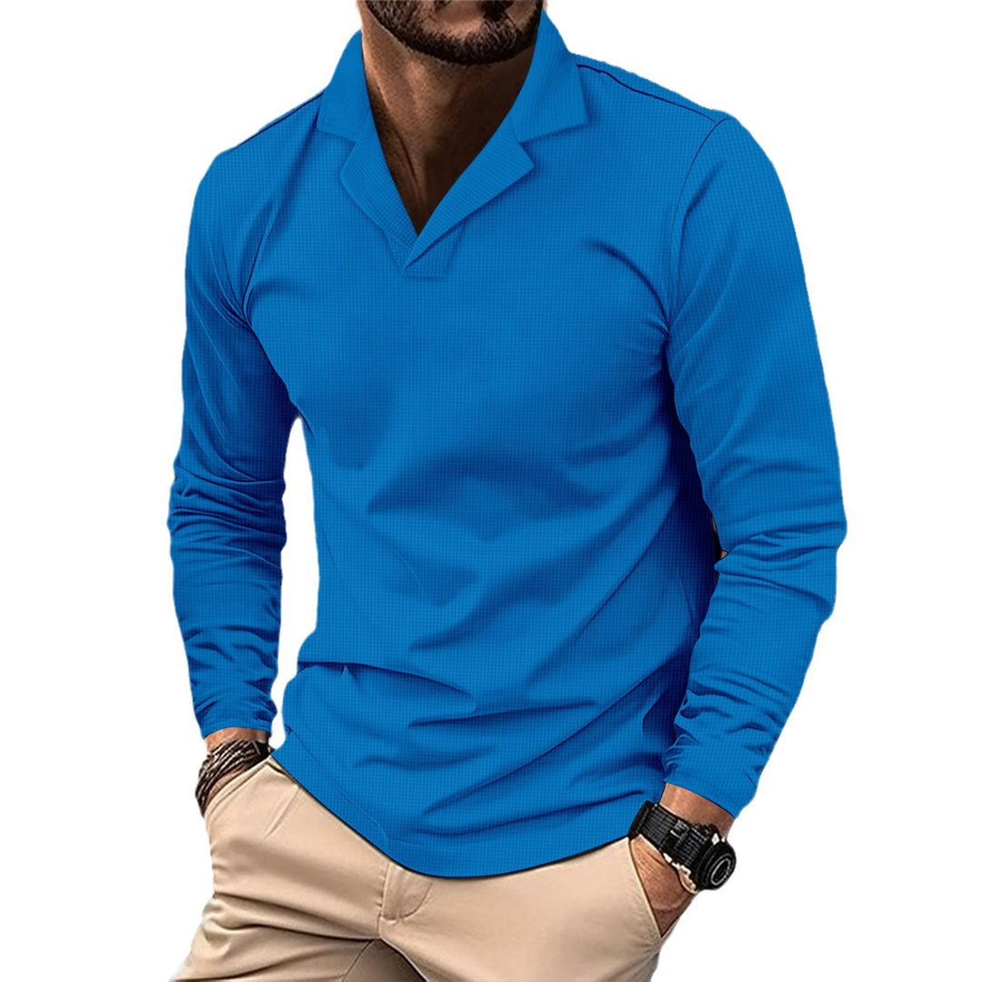 Herren sportliches Langarmshirt mit modernem Kragen Echoarchiv