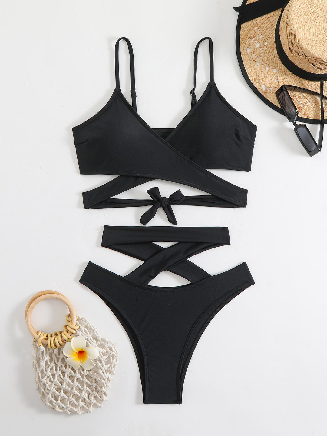 Damen Bikini-Set mit elegantem Wickeldesign und verstellbaren Trägern Echo Archiv