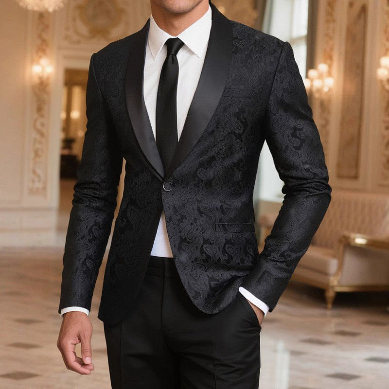 Herren eleganter Smoking-Blazer mit paisley Muster Echoarchiv