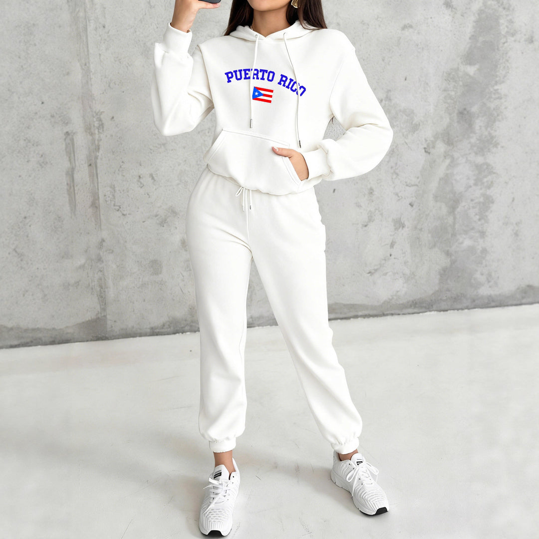 Damen nan kuscheliges Hoodie-Jogginganzug-Set mit Kapuze, Kängurutasche, soft gebürstetem Innenfutter und Mexico-Print Echo Archiv