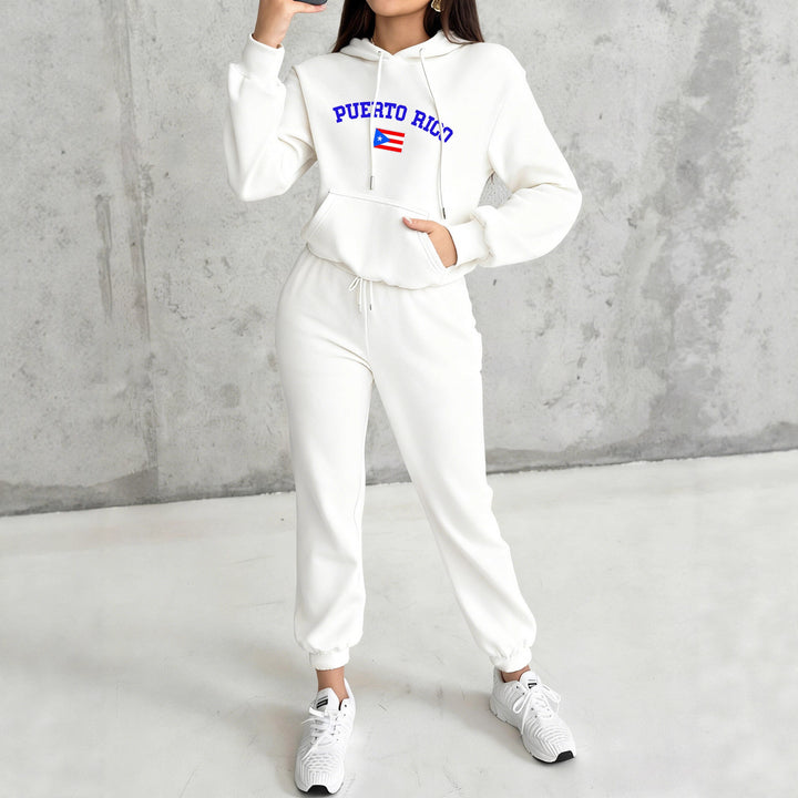 Damen nan kuscheliges Hoodie-Jogginganzug-Set mit Kapuze, Kängurutasche, soft gebürstetem Innenfutter und Mexico-Print Echo Archiv