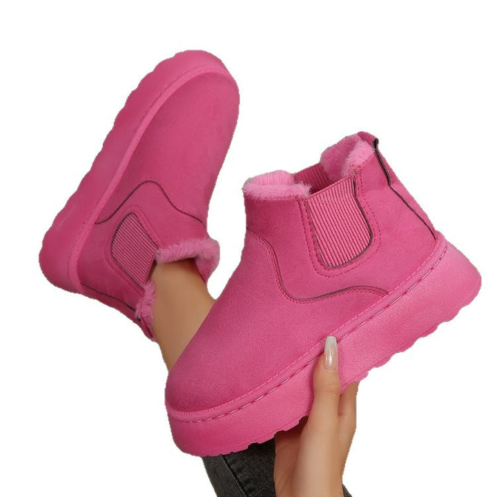 Damen Gefütterte Chelsea‑Stiefeletten aus Wildlederoptik mit elastischer Seitenblende und profilierter Gummisohle Echoarchiv