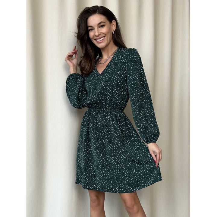 Damen Minikleid mit elegantem V-Ausschnitt und voluminösen Ärmeln Echo Archiv
