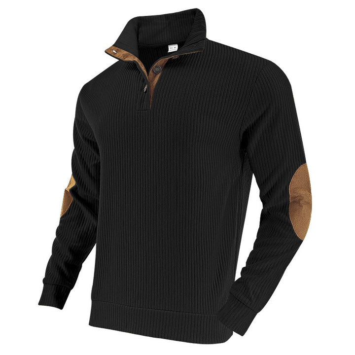 Herren eleganter Pulli mit hochwertigem Stehkragen und modischen Kontrastdetails Echoarchiv