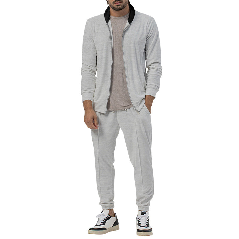 Herren Atmungsaktive Zip-Jacke mit hohem Kragen und seitlichen Taschen Echoarchiv