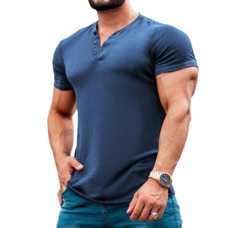Herren modisches Kurzarmshirt mit klassischem Knopfleisten-Design Echoarchiv