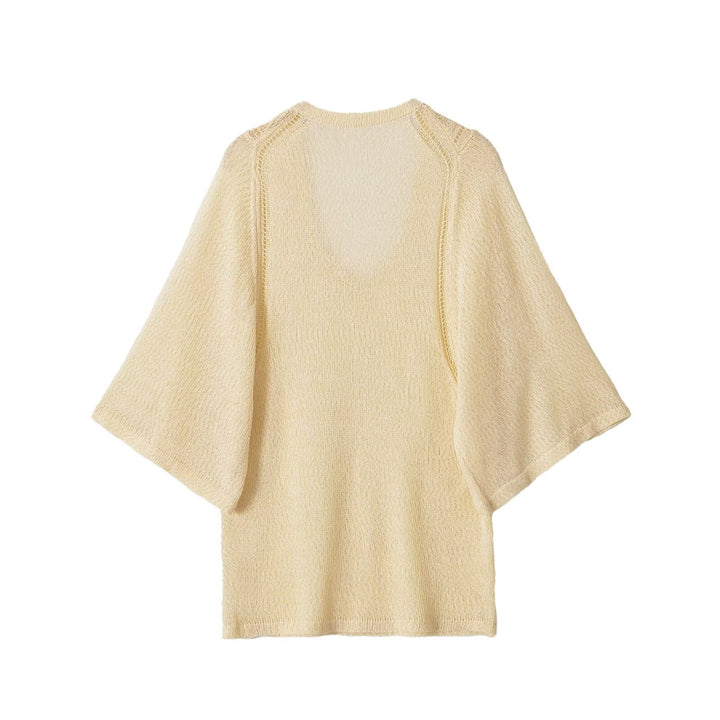 Damen Leichter Strickponcho mit weitem Arm und U-Ausschnitt Echo Archiv