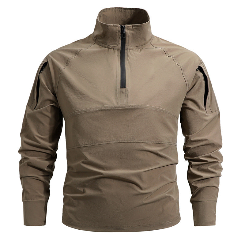 Herren nan taktisches Halbzip-Combatshirt mit Ärmeltaschen, elastischen Bündchen und atmungsaktivem Stretchmaterial Echo Archiv