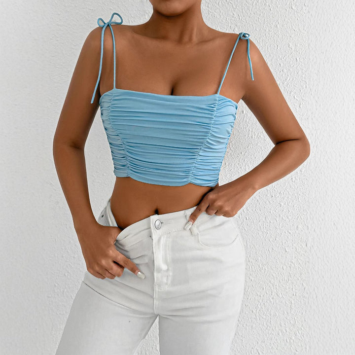 Damen Crop-Top mit Raffungen und verstellbaren Trägern Echo Archiv