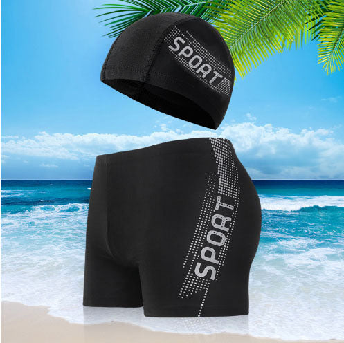 Herren Sportliche Schwimmshorts mit passender Badekappe Echo Archiv