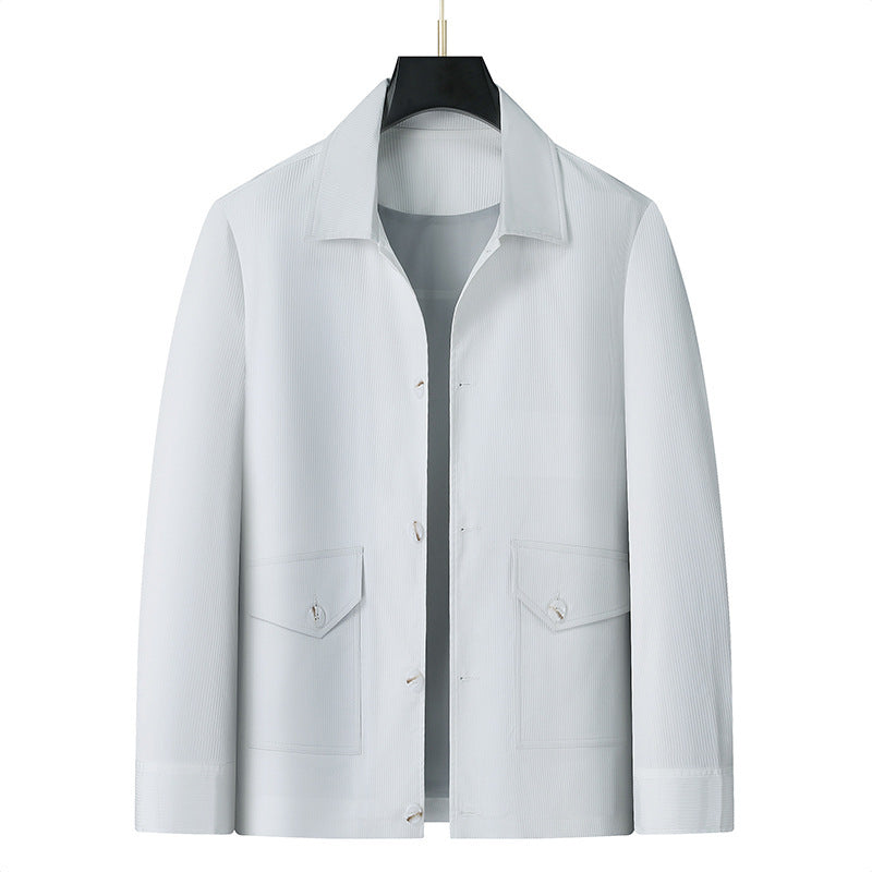 Herren Übergangsjacke im Overshirt‑Stil mit Hemdkragen und aufgesetzten Pattentaschen – Taviero