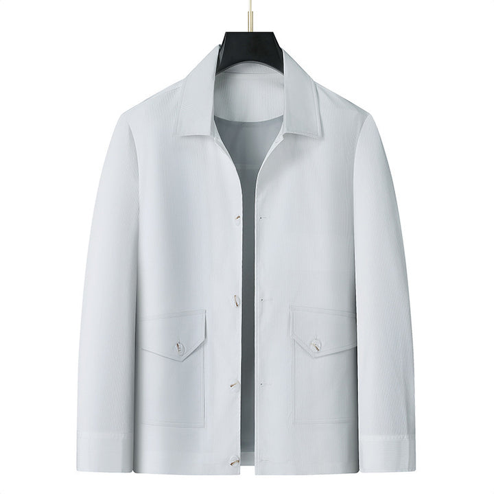 Herren Übergangsjacke im Overshirt‑Stil mit Hemdkragen und aufgesetzten Pattentaschen – Taviero