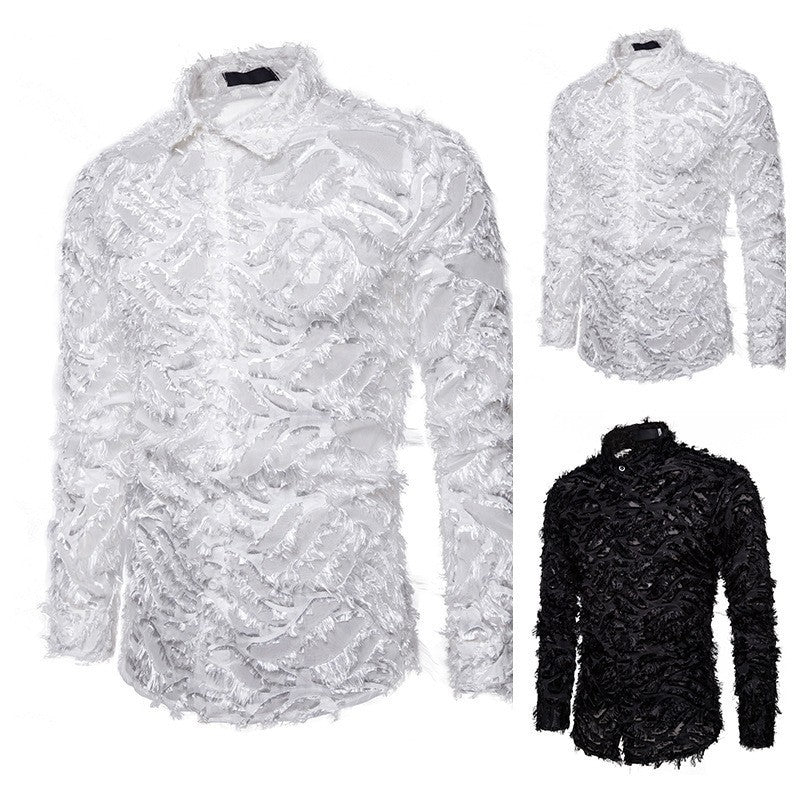 Herren Modisches Hemd mit strukturiertem Design Echoarchiv