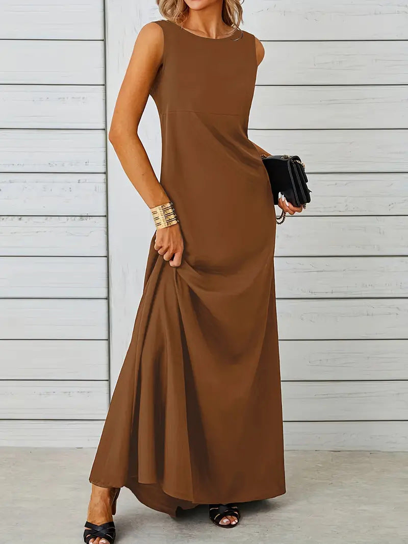 Damen elegantes Maxikleid mit schwingendem Saum und klassischem Schnitt Echo Archiv