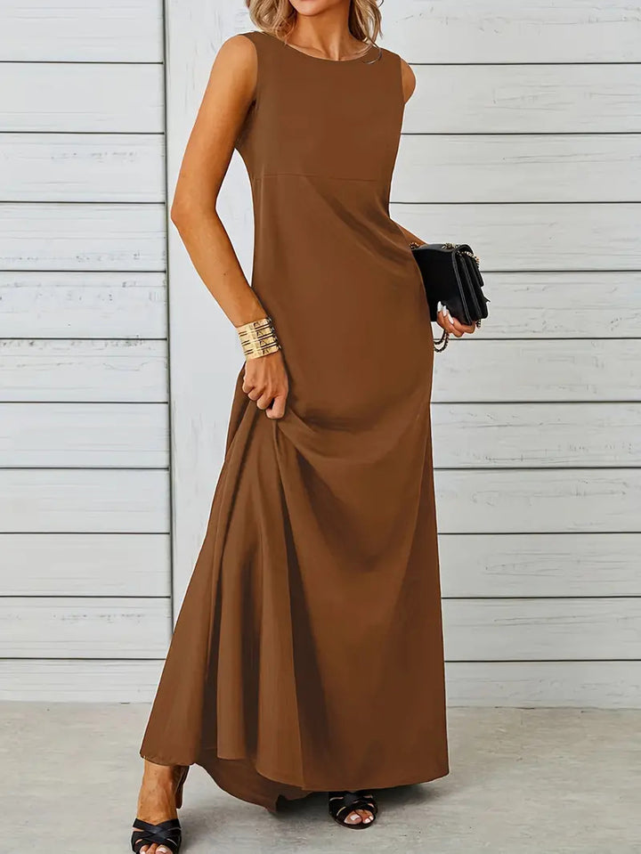 Damen elegantes Maxikleid mit schwingendem Saum und klassischem Schnitt Echo Archiv