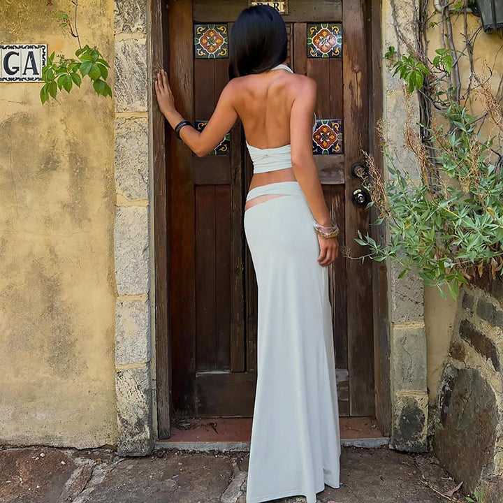 Damen Zweiteiliges Maxikleid mit raffiniertem Oberteil Echo Archiv