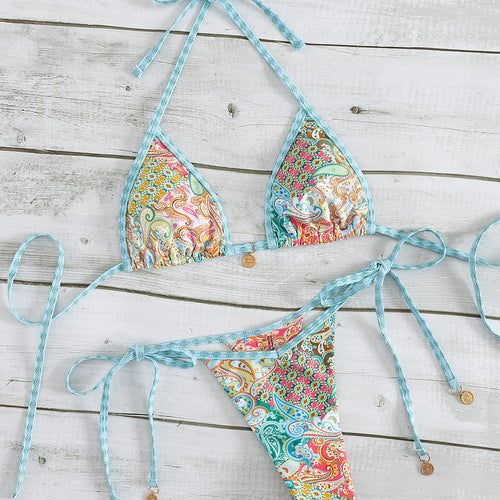 Damen Triangel-Bikini mit verspieltem Muster Echo Archiv