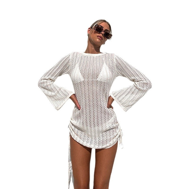 Damen strandfreundliches Netzkleid mit seitlichen Schnürungen Echo Archiv