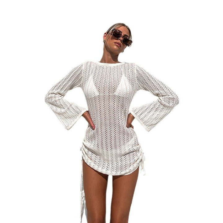 Damen strandfreundliches Netzkleid mit seitlichen Schnürungen Echo Archiv