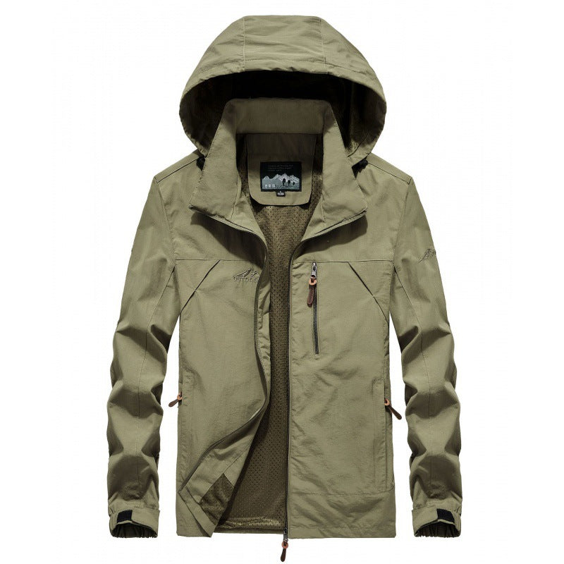 Herren leichte atmungsaktive Softshell-Trekkingjacke mit Kapuze und Mesh-Futter Echoarchiv