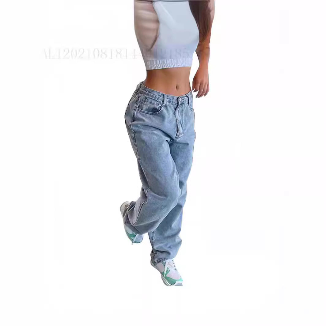 Damen nan relaxed-fit Baggy-Jeans mit hoher Taille und tiefem Schritt Echo Archiv