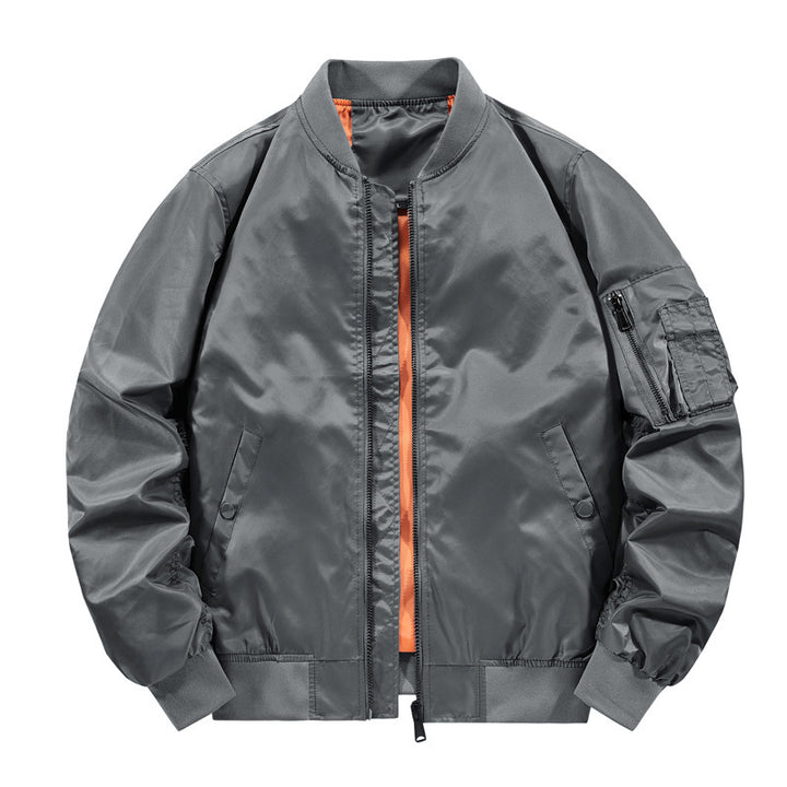 Herren Nylon‑Bomberjacke im Fliegerstil mit Ärmeltasche und Rippbündchen Echo Archiv
