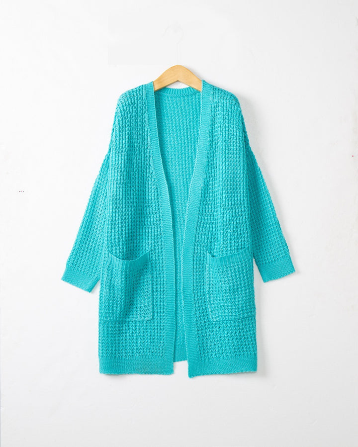 Damen Langer Oversize Strickmantel mit offener Front und aufgesetzten Taschen Echo Archiv