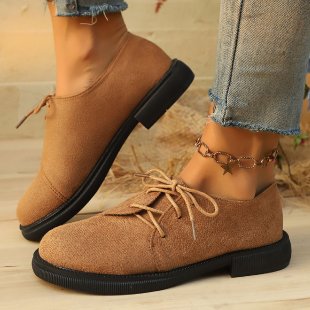 Damen Schnürer im Oxford‑Stil mit Leopardenprint und Wildleder‑Optik – Lioré