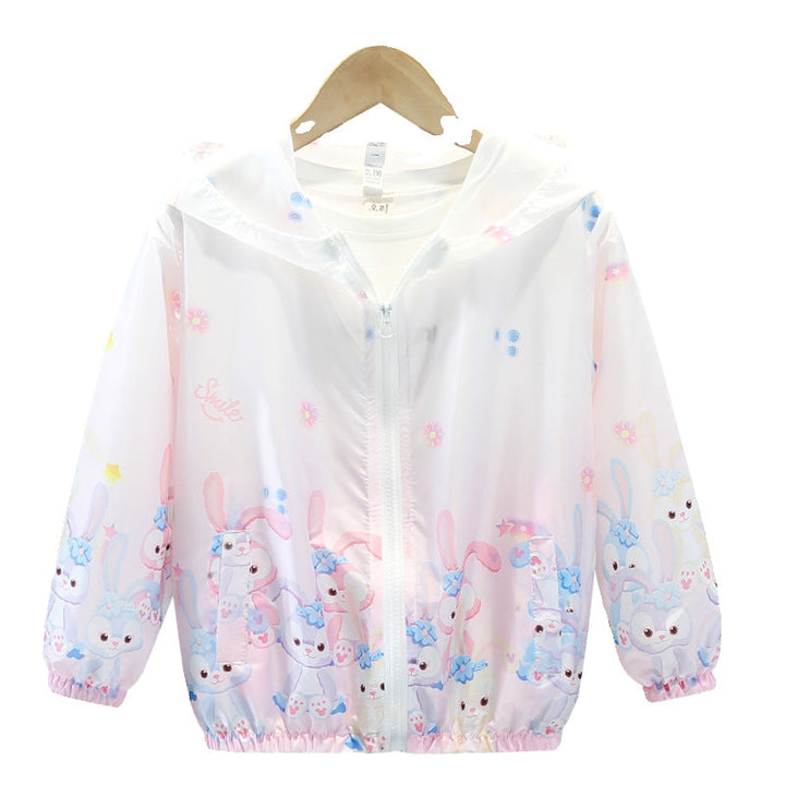 Damen nan leichte transparente Regenjacke für Mädchen mit Kapuze und verspieltem Cartoon-Print Echo Archiv
