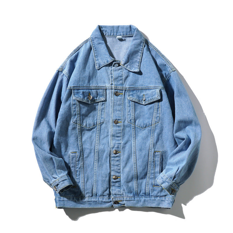 Unisex Oversize-Jeansjacke aus robustem Denim mit Druckknopfleiste Echo Archiv