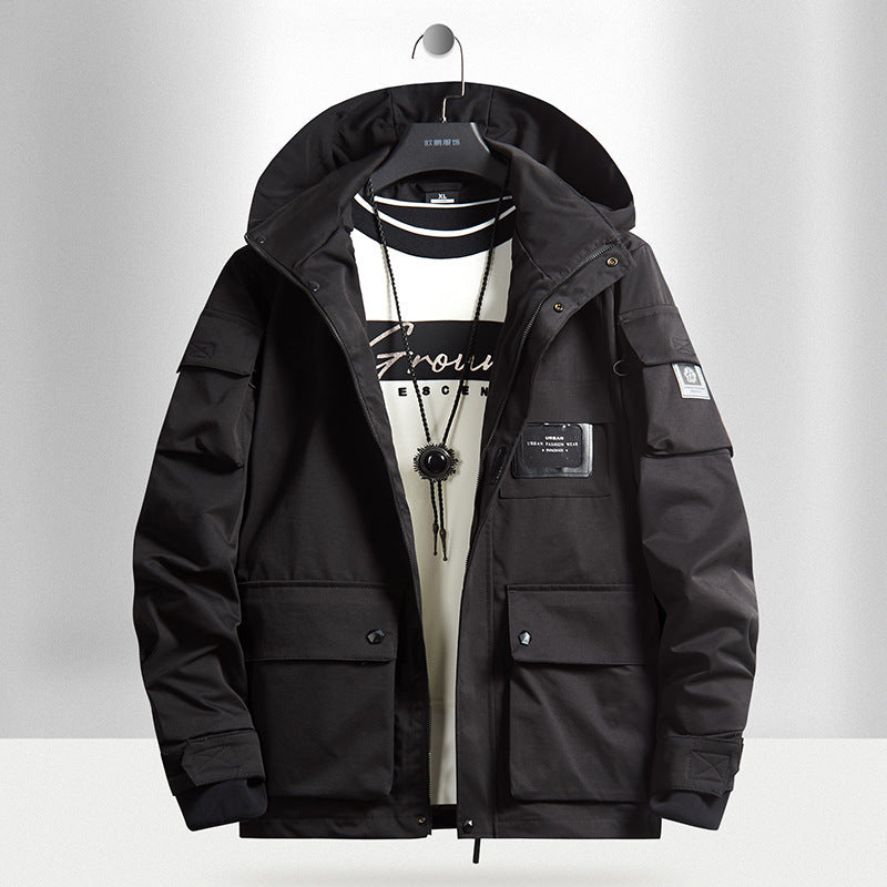 Herren Urbaner Tech-Parka mit Kapuze, Multifunktionstaschen und Thermoisolierung Echo Archiv