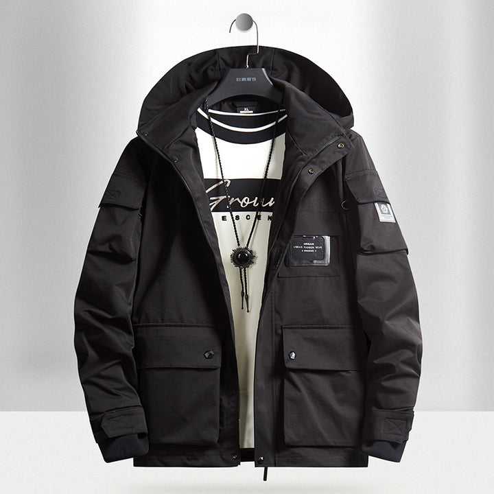 Herren Urbaner Tech-Parka mit Kapuze, Multifunktionstaschen und Thermoisolierung Echo Archiv