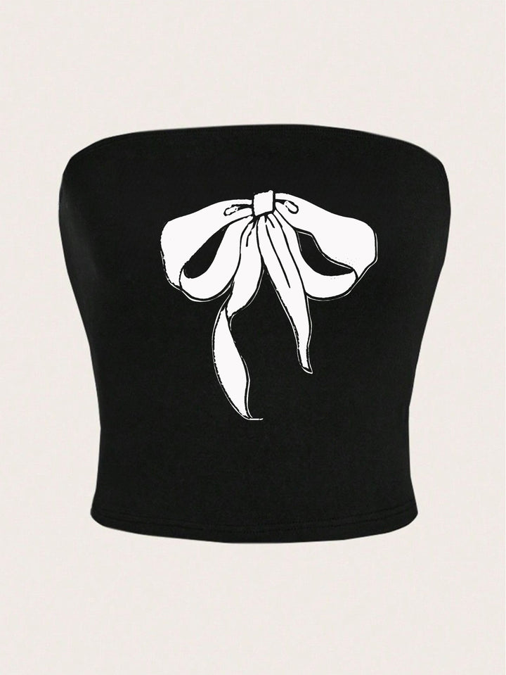 Damen Bandeau-Oberteil mit fruchtigem Motiv und figurbetontem Schnitt Echo Archiv