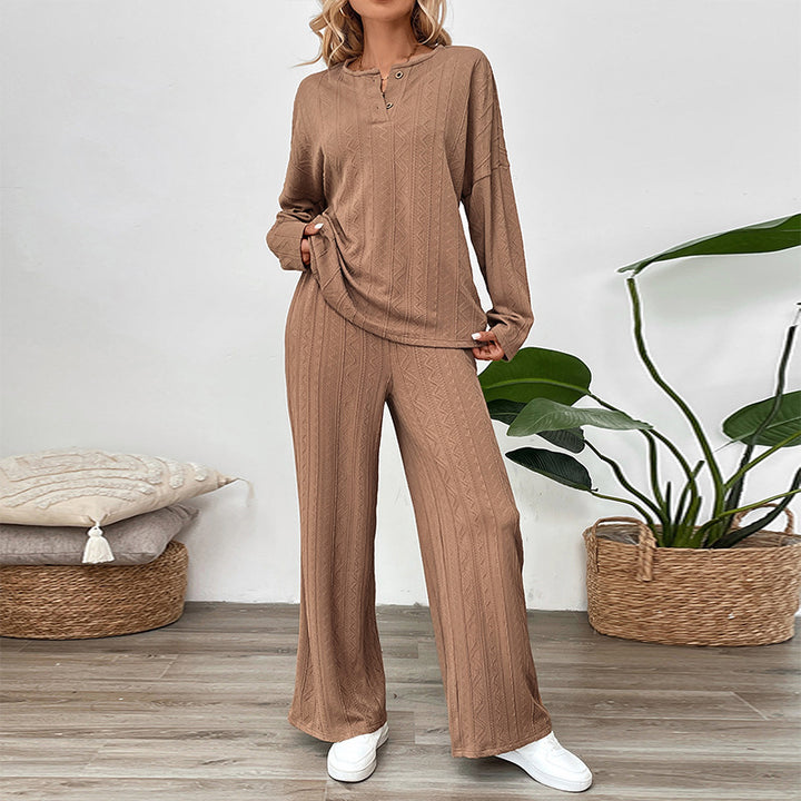 Damen Lässiges Strickanzug mit weitem Bein Echo Archiv