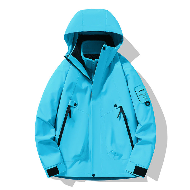 Unisex Wasserdichte, atmungsaktive Hardshell-Outdoorjacke mit Kapuze Echoarchiv