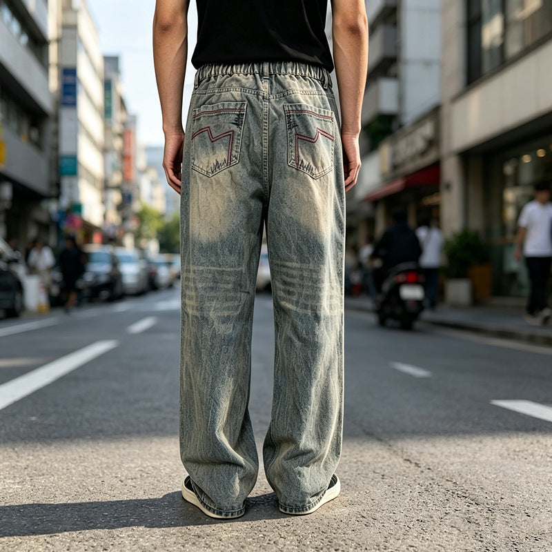 Herren lockere Denim-Jeans im Used-Look Echoarchiv