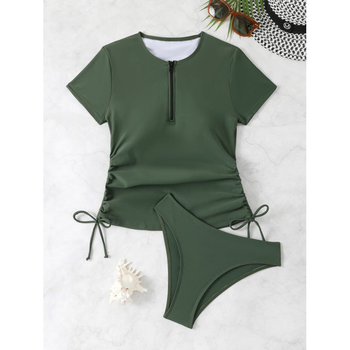 Damen Sportliches Bikini-Set mit kurzem Oberteil und verstellbaren Seiten Echo Archiv