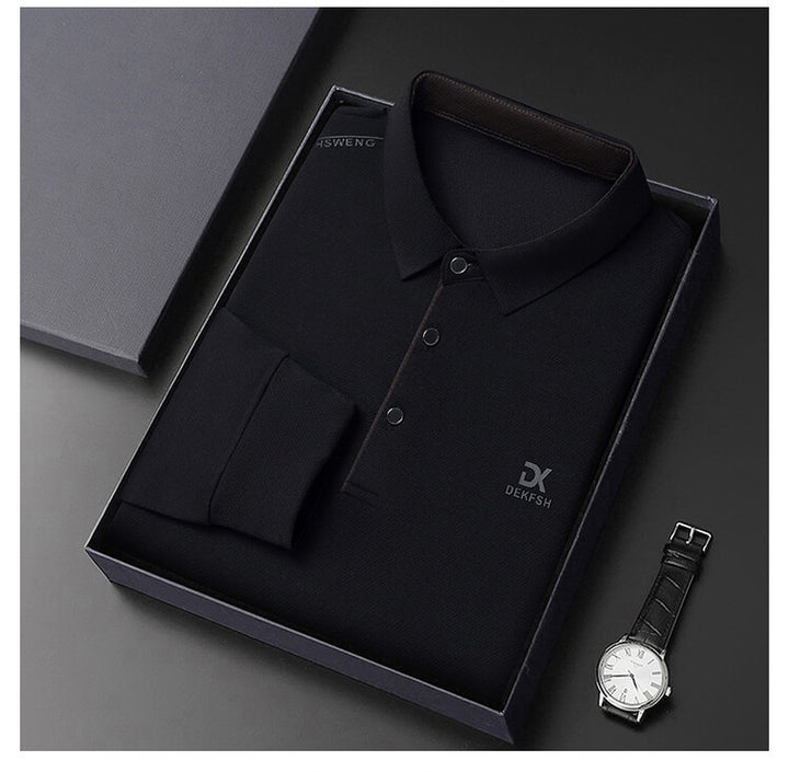 Herren Poloshirt mit hochwertiger Textur und modernem Kragen Echoarchiv