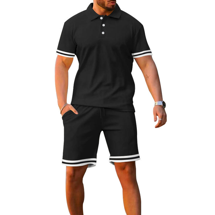 Herren sportliches Poloshirt mit Shorts-Set Echoarchiv