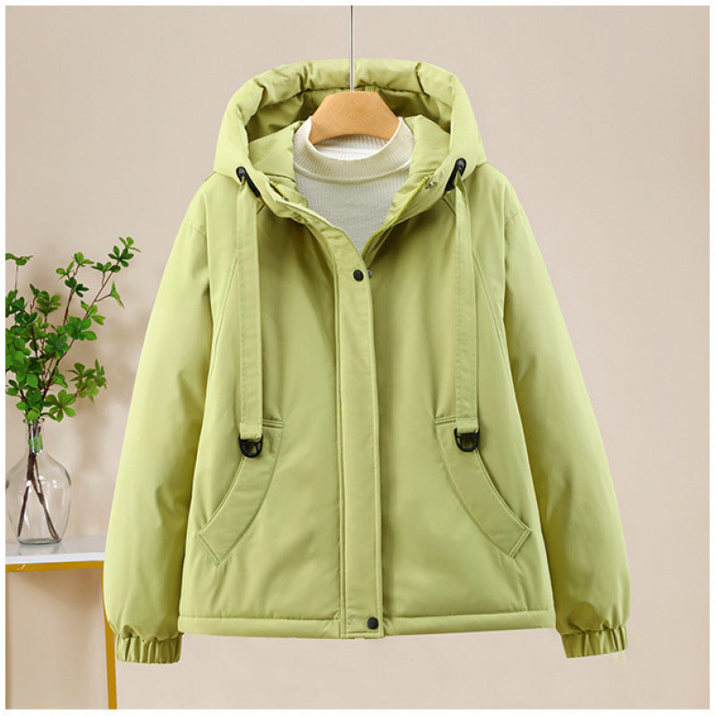 Damen Kurze Thermo-Kapuzenjacke mit Tunnelzug, Winddichter Außenhülle und elastischen Bündchen Echo Archiv