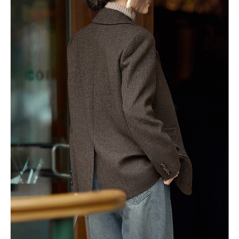 Damen Modern geschnittener Blazer mit strukturiertem Stoff Echoarchiv