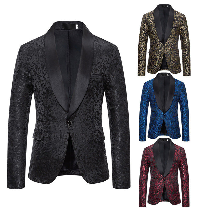 Herren Luxus Smoking-Blazer mit floralem Jacquard-Muster Echoarchiv